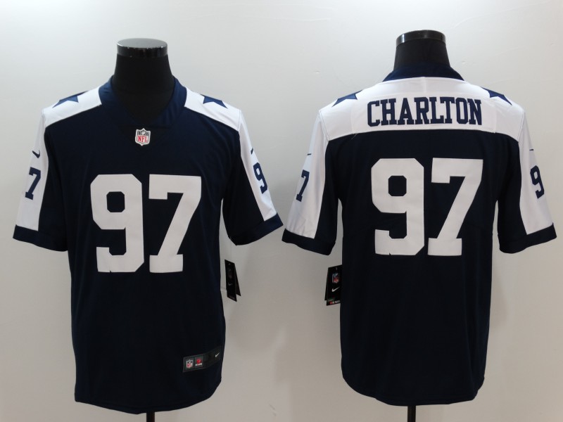 Men's Dallas Cowboys Taco Charlton #97 Navy Jersey